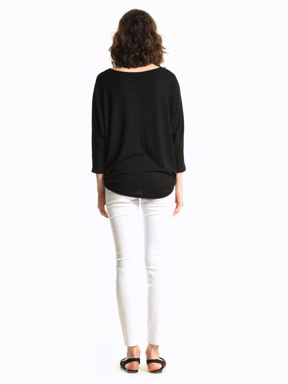 Ribbed oversized light pullover