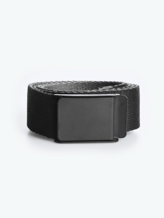 Reversible canvas belt with metal buckle