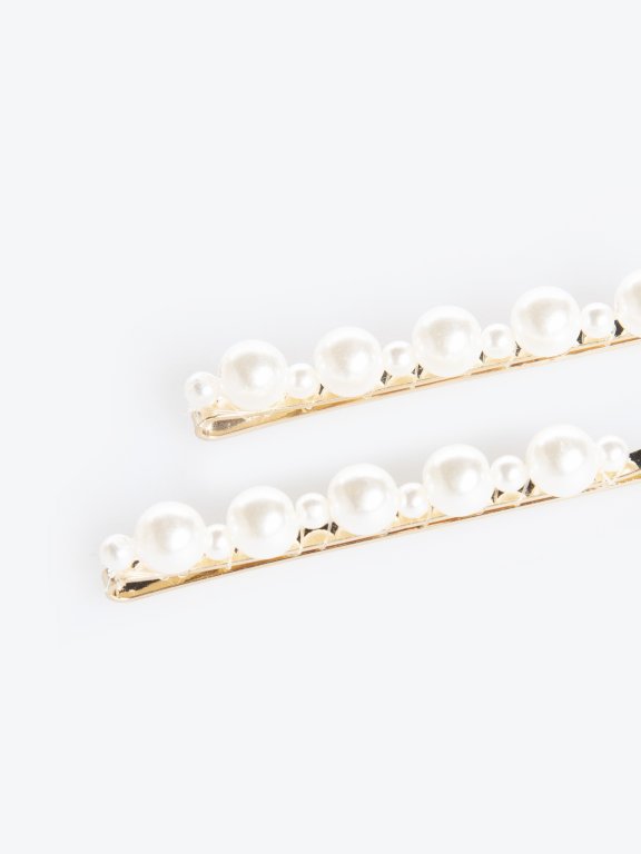 2-pack of pearl hair clips