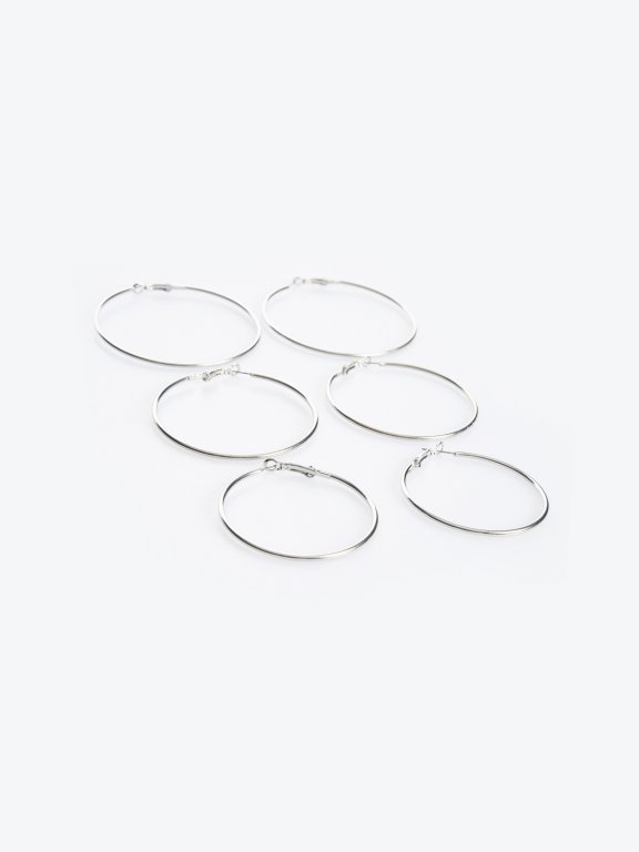 3-pack hoop earrings set