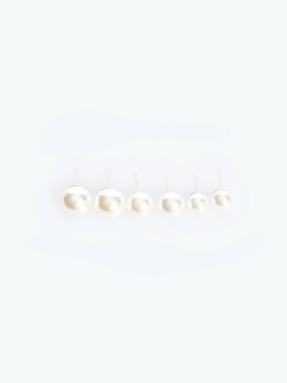 3-pack faux pearl earrings