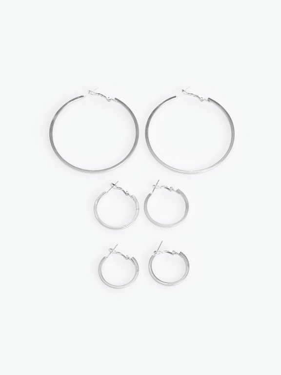 3- pack hoop earrings set