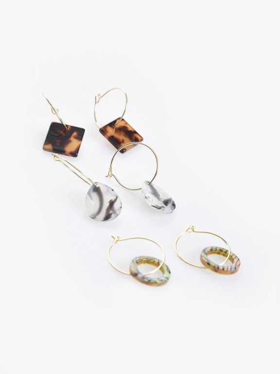 3- pack hoop earrings set
