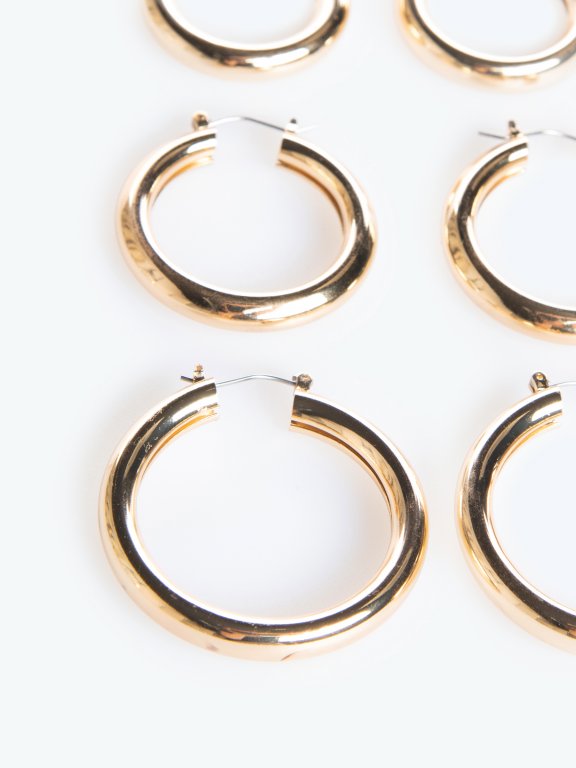 3-pack hoop earring set