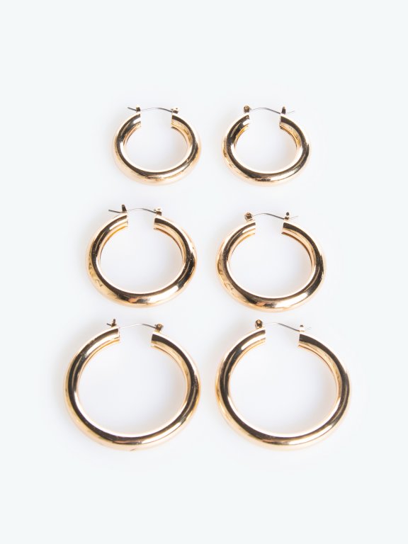 3-pack hoop earring set