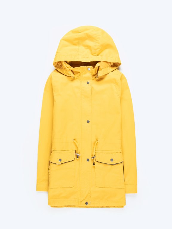 Cotton parka with removable hood