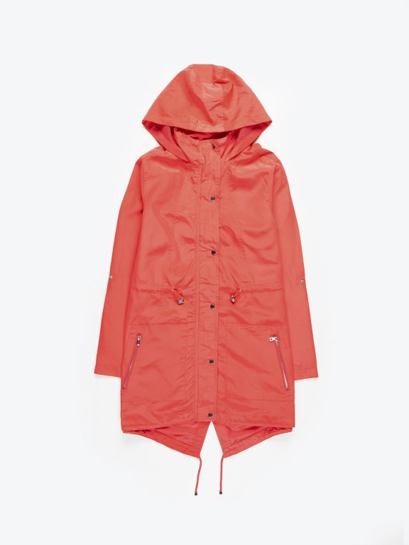 Parka with mesh lining