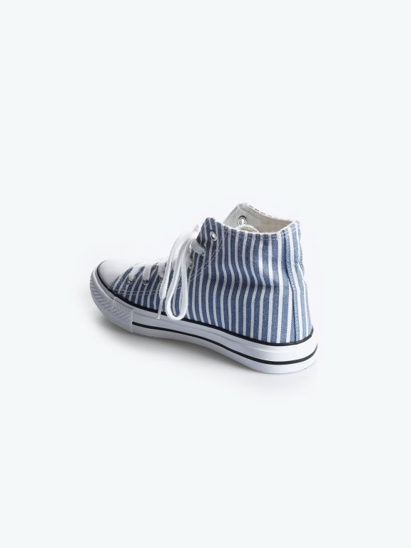 Striped high-top sneakers