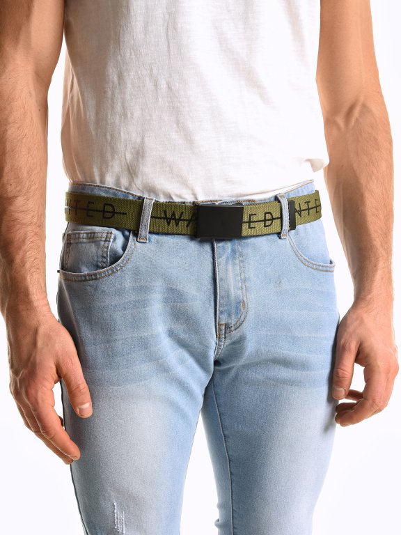 Canvas belt with metal buckle