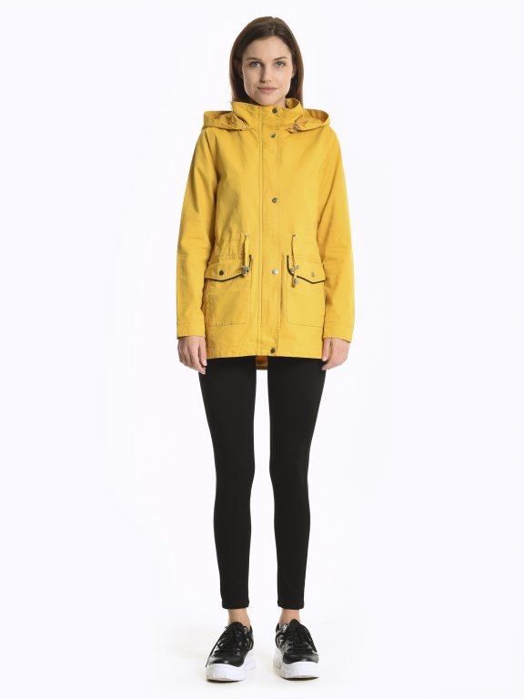 Cotton parka with removable hood