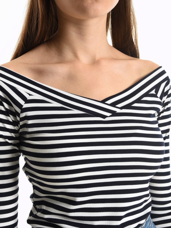 Off-the-shoulder striped top