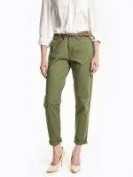 Stretchy chino trousers with belt