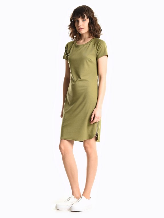 T-shirt dress with side zippers