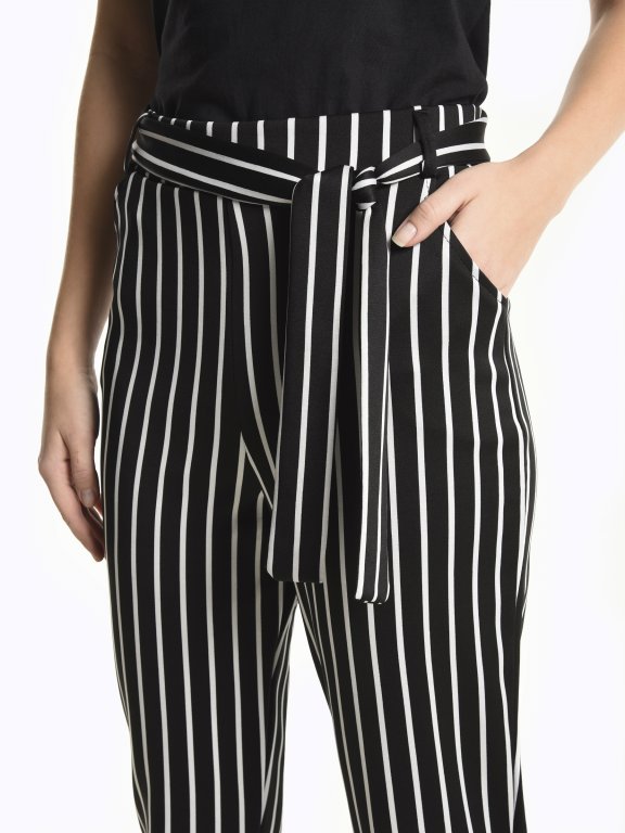 striped paperbag trousers