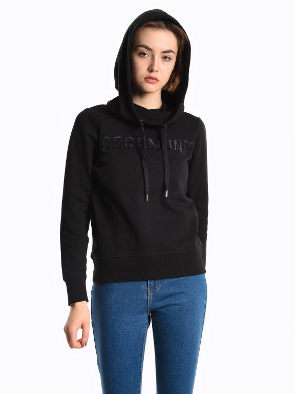 Hoodie with chest embroidery
