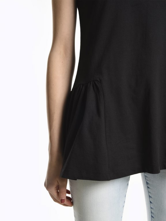 Longline tank top with buttons