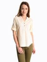 Linen blend basic blouse