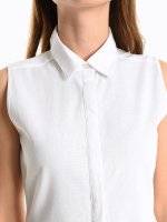 Linen blend shirt dress