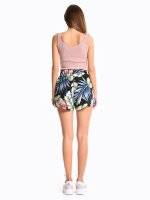 Floral print viscose shorts