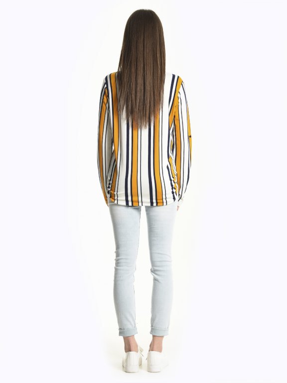 Knit striped blouse
