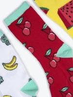 3-pack fruit pattern crew socks