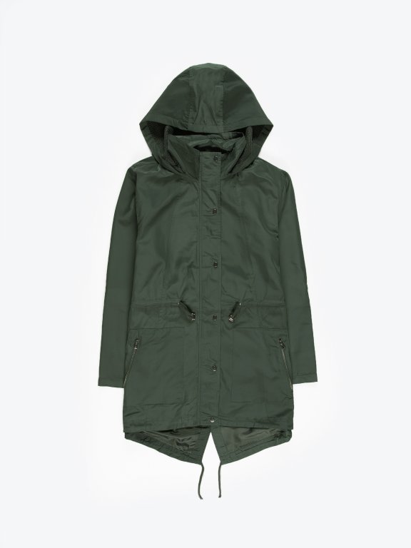 Parka with mesh lining