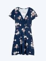 Wrap dress with floral print