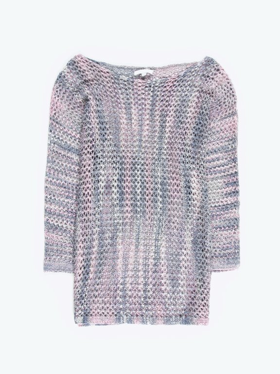 Siatkowy sweter kolorowy