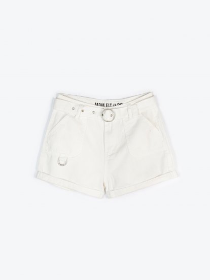 High waist shorts with decorative belt