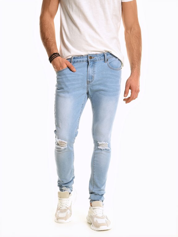 Damaged slim fit jeans