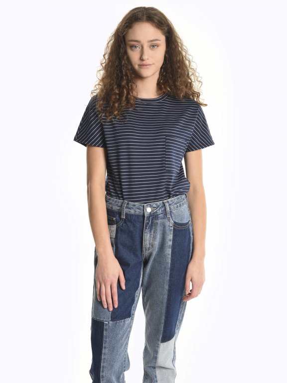 Striped t-shirt with chest pocket