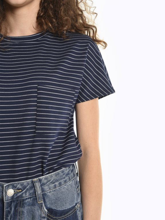 Striped t-shirt with chest pocket