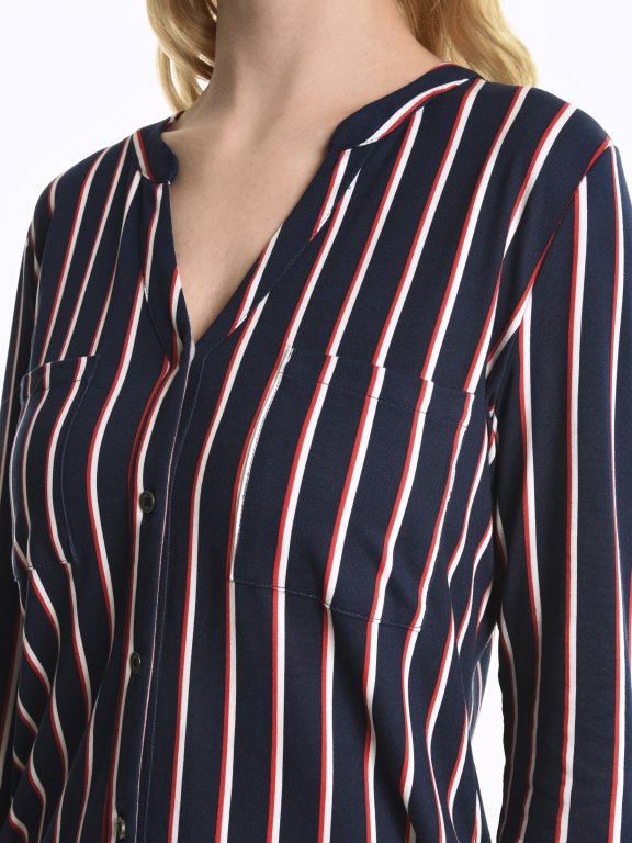 Knit striped blouse