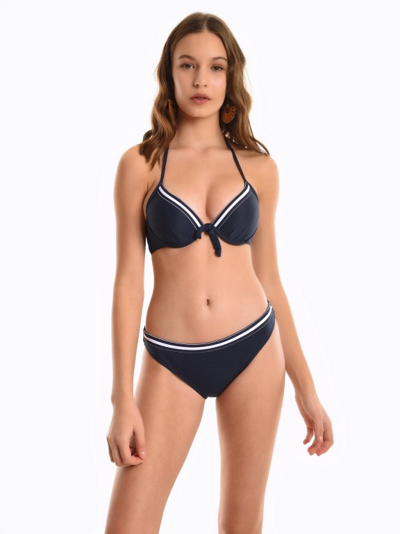 Bikini bottom with contrast tape