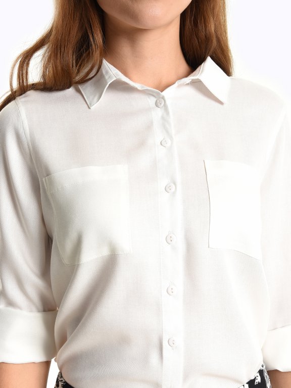 Basic regular fit viscose blouse