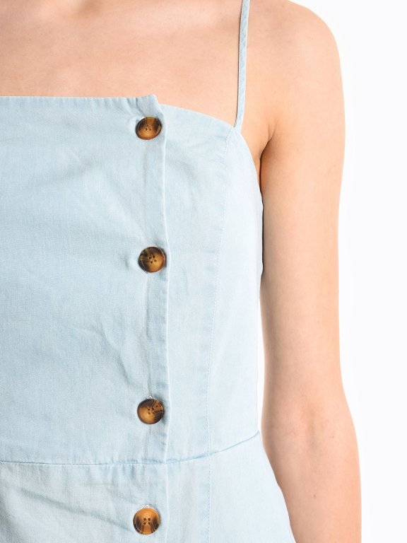Cotton button down dress with pockets