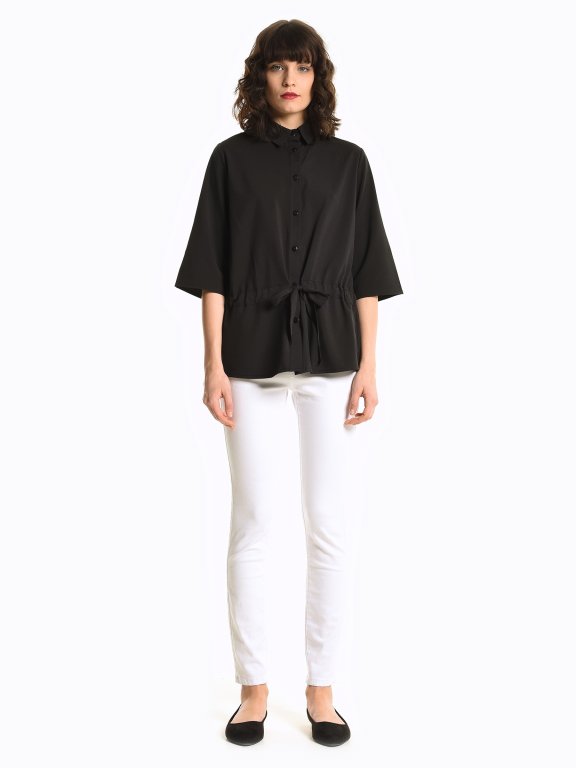 Loose fit belted blouse