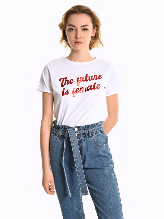 T-shirt with slogan print