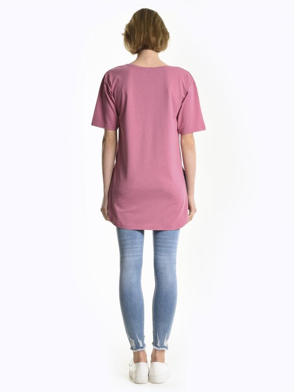 Longline top with chest pockets