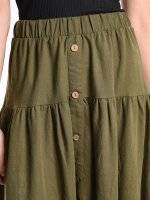 Midi skirt with ruffles