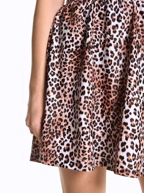 Animal print mini skirt