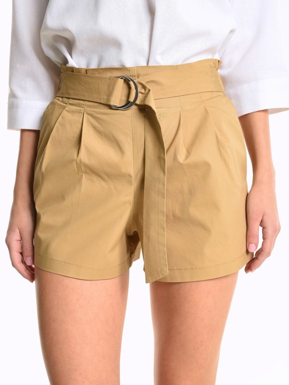 High waist shorts with belt