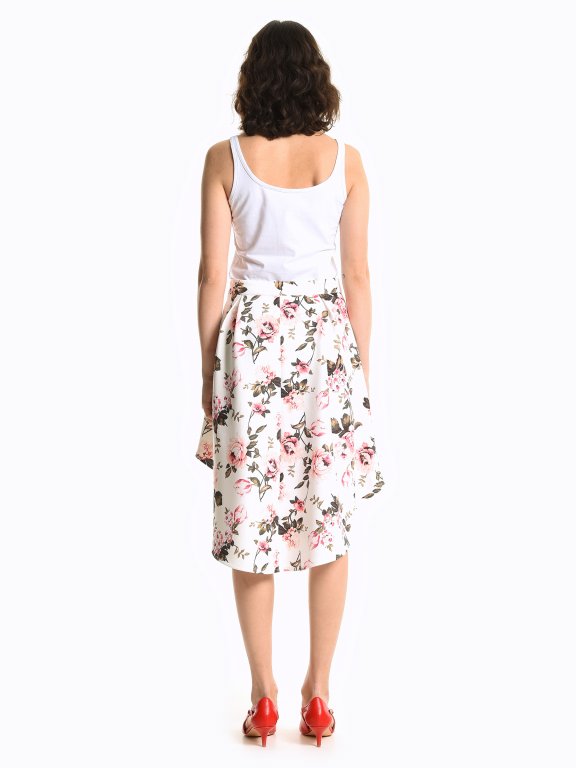 Floral print a-line skirt