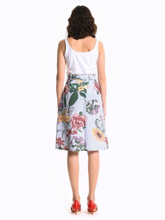A-line floral print skirt