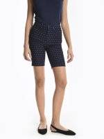 Polka dot print slim fit shorts