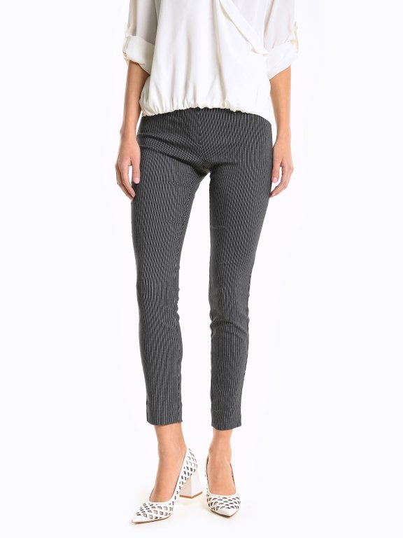 Striped slim fit trousers