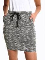 Marled mini skirt with pockets