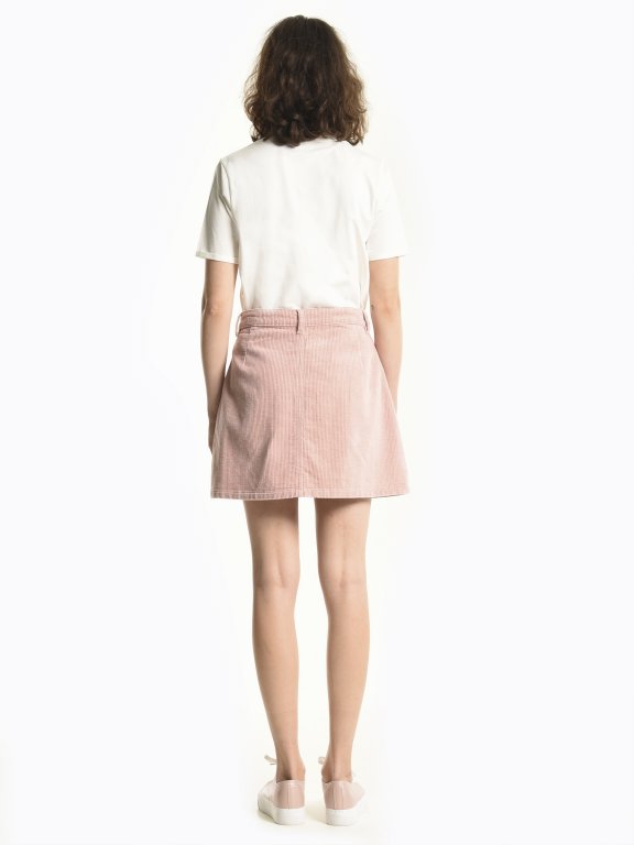 Button down corduroy skirt
