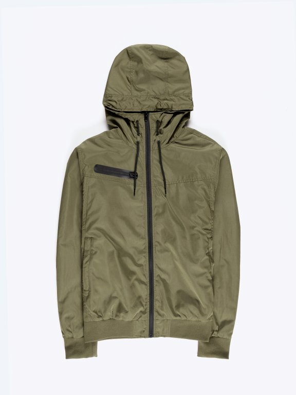 Plain hooded jacket