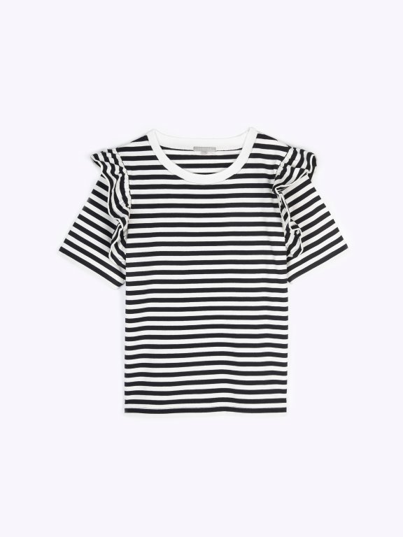 Striped t-shirt with ruffles
